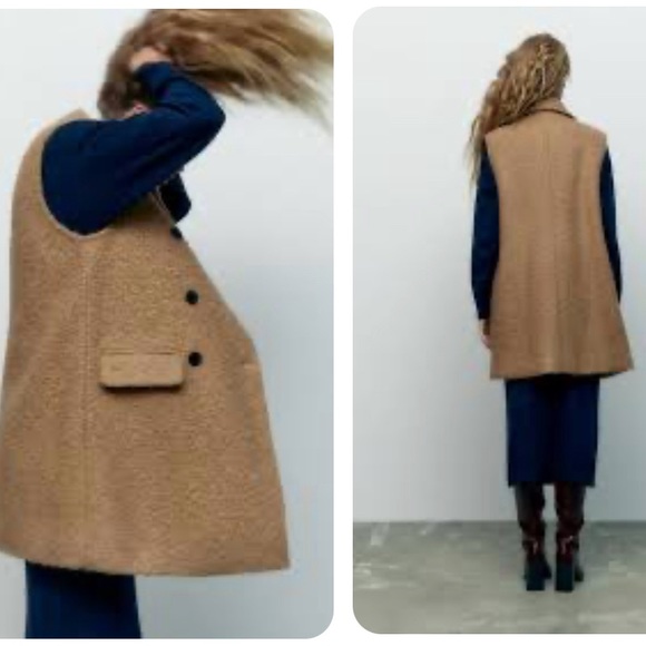 Size small Zara Boucle long vest - Picture 3 of 6